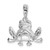 De-Ani Sterling Silver Rhodium-Plated Polished and Textured Sitting Frog Pendant QC10029