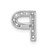 14K  White Gold Diamond Letter P Initial Charm PM5221P-013-WA