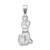 Sterling Silver Rhodium-plated Polished & Laser Cut Dog Pendant QC9614