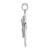 De-Ani Sterling Silver Rhodium-Plated Polished Beaded Edge Crucifix Pendant QC10116