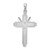 De-Ani Sterling Silver Rhodium-Plated Polished Beaded Edge Crucifix Pendant QC10116