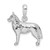 De-Ani Sterling Silver Rhodium-Plated Textured 3D Siberian Husky Pendant QC10227