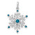 14k White Gold 1/6ct. Blue and White Diamond Snowflake Pendant PM5161-BD-016-WA