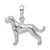 De-Ani Sterling Silver Rhodium-Plated Textured 3D English Pointer Dog Pendant QC10234