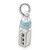 De-Ani Sterling Silver Rhodium-Plated Polished 3D Blue Baby Bottle Pendant QC10651