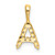 14K Lab Grown VS/SI FGH Dia Letter A Initial Pendant PM6988A-014-YLG