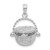 De-Ani Sterling Silver Rhodium-Plated Moveable 3D Nantucket Basket Pendant QC10259