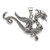 Sterling Silver Antiqued Dragon Charm QC3936