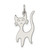 Sterling Silver Rhodium-plated Cat Charm QC4113