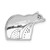 14k White Gold w/ Black Rhodium Diamond Bears Chain Slide PM4117-009-WA