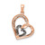 14k Rose Gold Champagne and White Diamond Hearts Pendant PM4899-020-RA