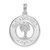 De-Ani Sterling Silver Rhodium-Plated Polished Sanibel Circle with Palm Tree Pendant QC10363