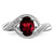Sterling Silver Rhodium-plated Garnet & Diamond Ring QDX635-8