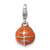 Sterling Silver Rhodium-plated 3D Enameled Basketball Charm QC6481