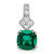 14K White Gold Lab Grown VS/SI FGH Dia & Created Emerald Pendant PM7515-CEM-020-WLG