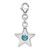 Sterling Silver Rhodium-plated March CZ Birthstone Star Charm QC4812