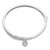 Sterling Silver Rhodium-plated CZ Heart Dangle Hinged Bangle QB1442