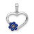 14k White Gold Diamond and Sapphire Heart w/ Flower Pendant PM5271-SA-003-WA