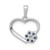 14k White Gold Diamond and Sapphire Heart w/ Flower Pendant PM5271-SA-003-WA
