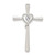 Sterling Silver Rhodium-plated CZ in Heart Cross Pendant QC6685