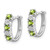 Sterling Silver Rhodium-plated Peridot and Diamond Earrings QE10209PE