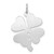 Sterling Silver Rhodium-plated 4-leaf Clover Polished Disc Charm QC231