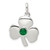 Sterling Silver Clover with Green Glass Charm QC2005