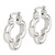 Sterling Silver Polished Clover Hoop Earrings QE14146