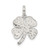 Sterling Silver Enameled 4-Leaf Clover with Green Glass Stone Charm QC6998