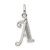 Sterling Silver Polished Glitter Enamel Letter A Initial Charm QC9181A