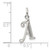 Sterling Silver Polished Glitter Enamel Letter A Initial Charm QC9181A