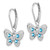 Sterling Silver Rhodium-plated Blue Topaz and Diamond Earrings QE10263BT