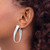 14k White Gold Polished 7mm Twisted Omega Back Oval Hoop Earrings PRE993W