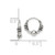 Sterling Silver Antiqued Beaded Endless Hoop Earrings QE14192