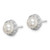 Sterling Silver Rhodium FW Cultured Pearl & Diamond Post Earrings QDX324