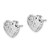 Sterling Silver Rhodium-plated Polished and D/C Heart Post Earrings QE14235
