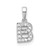 14K  White Gold Diamond Letter B Initial with Bail Pendant PM9797B-009-WA