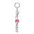 Sterling Silver Pink & White Enamel with Glitter Ballerina Charm QC7093