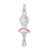 Sterling Silver Pink & White Enamel with Glitter Ballerina Charm QC7093