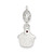 Sterling Silver Polished and Enameled Cupcake w/Garnet Charm QC9288