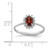 Sterling Silver Rhodium-plated Garnet Diamond Ring QDX604-7