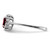 Sterling Silver Rhodium-plated Garnet Diamond Ring QDX604-7