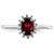 Sterling Silver Rhodium-plated Garnet Diamond Ring QDX604-7