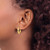 Sterling Silver Gold-Tone Polished 3x15mm Hoop Earrings QE13166