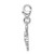 Sterling Silver Rhodium-plated CZ Crab with Lobster Clasp Charm QC9602
