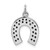 Sterling Silver Rhodium-plated Horseshoe w/Crystal Pendant QC8648