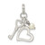 Sterling Silver Polished Key and Heart w/Simulated Pearl Charm QC8507