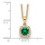 14K Lab Grown VS/SI FGH Dia and Created Emerald Pendant Necklace PM8582-CEM-010-YLG