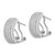 Sterling Silver Rhodium-plated CZ 5-row Omega Back C-Hoop Earrings QE14943