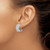Sterling Silver Rhodium-plated CZ 5-row Omega Back C-Hoop Earrings QE14943